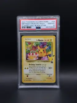 Birthday Pikachu 24 Celebrations Black Star Promo Pokemon TCG PSA 10 GEM MT 💎 - Image 1