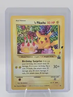 Pokemon TCG Holo Ultra Rare Birthday Pikachu Celebrations #24 Black Star Promo - Image 1