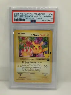 PSA 10 Birthday Pikachu 24 Celebrations FRESH CERT Black Star Promo Pokemon TCG - Image 1