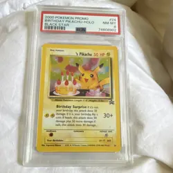 Pokemon 2000 Promo Birthday Pikachu Holo Black Star #24 PSA 8 - Image 3
