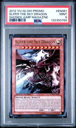 2012 YU-GI-OH! PROMO SHONEN JUMP MAGAZINE #EN061 SLIFER THE SKY DRAGON PSA 9 - Image 1