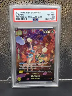 2024 ONE PIECE OP07-500 YEARS IN THE FUTURE SPECIAL ALTERNATE ART O-NAMI PSA 10 - Image 1