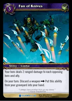 Moderate Play WoW TCG Fan of Knives Icecrown World of Warcraft - Image 1