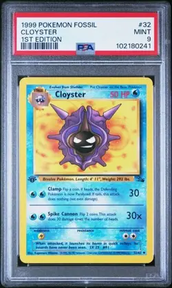 PSA 9 CLOYSTER 32 FOSSIL 1ST EDITION POKEMON MINT - Image 1