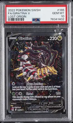 2022 POKEMON SWORD & SHIELD LOST ORIGIN #186 FULL ART/GIRATINA V PSA 10 - Image 1