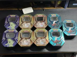 9 Pokemon TCG Empty Triple Whammy Tins (No Cards or Packs) - Image 1