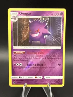 Pokemon TCG Gengar 38/111 Holo Rare Sun & Moon Crimson Invasion LP Condition - Image 1