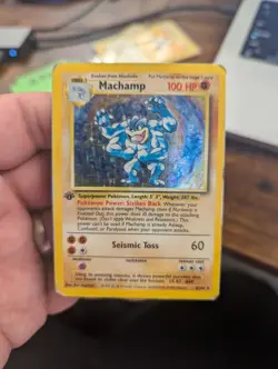 Pokemon TCG Machamp Holo 1st Edition Base Set HP - Image 1