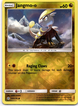 Pokemon TCG Jangmo-o 160/236 Cosmic Eclipse Reverse Holo Rare Lightly Played - Image 1