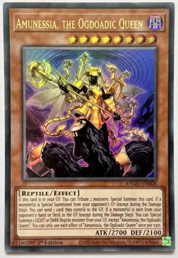 ANGU-EN008 Amunessia, the Ogdoadic Queen - Ultra Rare 1st Edition Lightly Played - Image 1