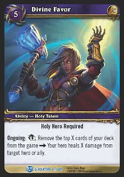 Moderate Play WoW TCG Divine Favor Blood of Gladiators World of Warcraft - Image 1