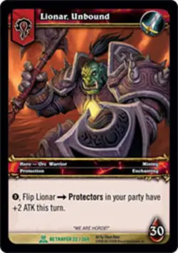 Moderate Play WoW TCG Lionar, Unbound Servants of the Betrayer World of Warcraft - Image 1