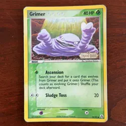 Grimer 54/92 Reverse Holo Common EX Legend Maker Pokemon Card DMG - Image 1