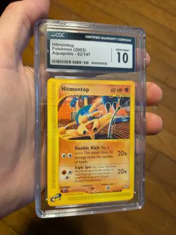 (POP 33) CGC 10 GEM MINT Pokemon Hitmontop Aquapolis 82/147 EReader Card - Image 1