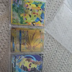 Pokemon TCG Pikachu Solgaleo GX Morpeko V Holo Card Lot English 3 Cards - Image 1