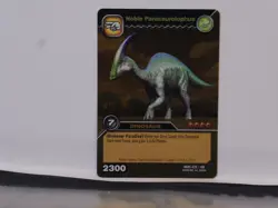 DKDS 029/100 NOBLE PARASAUROLOPHUS Dinosaur King Gold Rare Foil Trading Card - Image 1