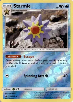Starmie 16/111 Reverse Holo SM - Crimson Invasion Pokemon Card TCG - Image 1