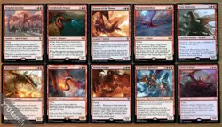 Set of 10 Rare Red Dragons *NM* Magic Commander Deck Building EDH MTG Group - Image 1