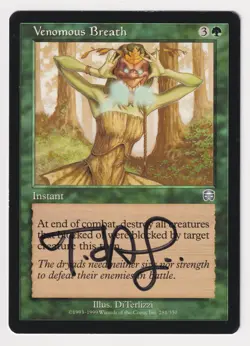 Signed Venomous Breath Proof LP Mercadian Masques Artist DiTerlizzi MTG Magic AP - Image 1