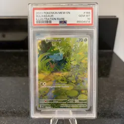 Pokemon Bulbasaur MEW 151 Card 166 PSA 10 Special Illustration Rare - Image 1