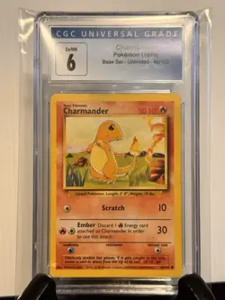 Pokemon Charmander Base Set Unlimited #46 CGC 6 - Image 1