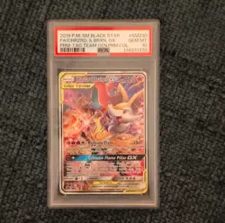 Pokemon Charizard & Braixen GX SM230 Black Star Promo TAG TEAM Holo PSA 10 - Image 1