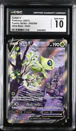 CGC 10 GEM MINT Celebi V Alt Art 245/264 Pokemon Fusion Strike - Image 1