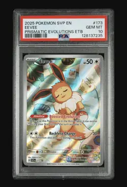 Pokemon Eevee Prismatic Evolutions ETB Promo SVP EN 173 PSA 10 - Image 1