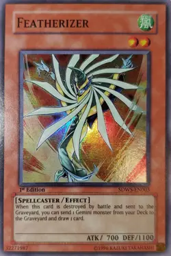 Yugioh 2009 Featherizer SR 1st Ed. SDWS-EN003 Near Mint - Image 1