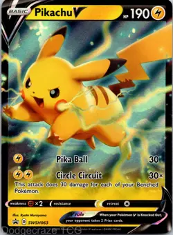 Pikachu V SWSH063 Holofoil Promo Sword & Shield Promo Pokemon NM - Image 1