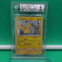 Pokemon Pikachu SM162 Sun & Moon Black Star Promo Holo Beckett 9 PSA BGS TAG CGC - Image 1