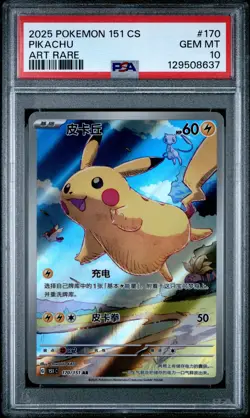2025 POKEMON SIMPLIFIED CHINESE 151 C-COLLECTION 151 ART RARE PIKACHU PSA 10 - Image 1