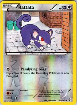Rattata 104/149 Boundaries Crossed Pokemon MP Reverse Holo - Image 1