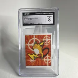 Raichu (166) Pokemon Merlin 1998 sticker Series , Graded English CGC 8 - Image 1