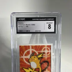 Raichu (166) Pokemon Merlin 1998 sticker Series , Graded English CGC 8 - Image 2