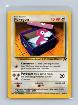 Porygon 48/82 Uncommon Team Rocket Pokemon Unlimited Lightly Played - Image 1