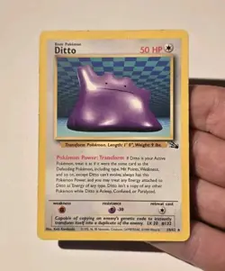Pokemon Ditto 18/62 Non Holo Fossil Vintage HP - Image 3