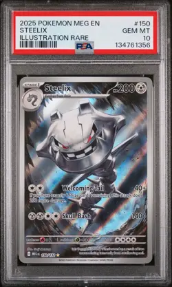 Steelix 2025 Pokemon Meg En-Mega Evolution #150 Illustration Rare PSA 10 B - Image 1