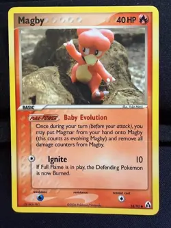 Pokemon Ex Legend Maker Magby Common (58/92) NM - Image 1