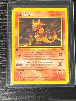 1st Edition Fossil | Magmar 39/64 - Portuguese |Ultra Rare Low Pop - Image 1