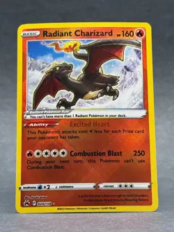 Pokemon - 020/159 Radiant Charizard Crown Zenith Radiant Rare Holo NM TCG - Image 1