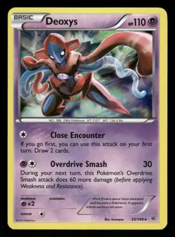 Deoxys 33/108 NM Rare Holo Roaring Skies 2015 Pokemon TCG - Image 1