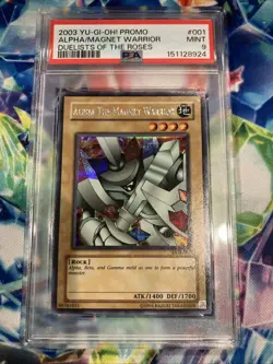 2003 ALPHA THE MAGNET WARRIOR DUELISTS OF THE ROSES PROMO PSA 9 MINT #001 YUGIOH - Image 1