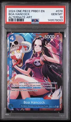 One Piece TCG Boa Hancock PRB01 OP01-078 Alt Art PSA 10 ENGLISH - Image 1