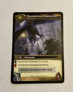 World of Warcraft TCG Thunderhead Hippogryph Loot Card RARE Unused MINT - Image 1