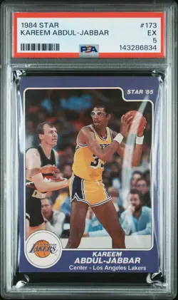 1984 Star #173 Kareem Abdul-Jabbar PSA 5 EX Los Angeles Lakers - Image 1
