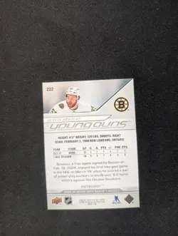 2024-25 Upper Deck Series 1 Justin Brazeau YG Young Guns Outburst - Image 2