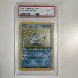 Pokemon TCG Vaporeon Jungle Holo Rare 12/64 1999 PSA 8 Stage 1 English - Image 1
