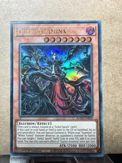 Yugioh Queen Azamina SUDA-EN009 Ultra Rare 1st Edition NM - Image 1