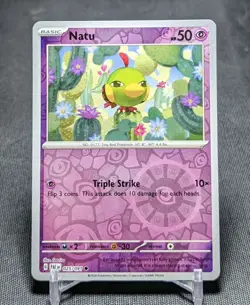 Natu Common Reverse Holo Psychic 2024 PALDEAN FATES Pokemon TCG Card 025/091 - Image 1